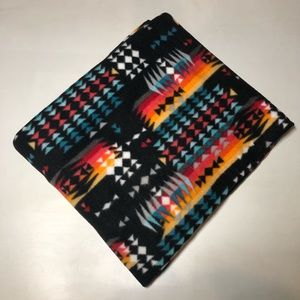 Zoofleece Black Red Southwestern Native American Indian Aztec Blanket 50 x 60”